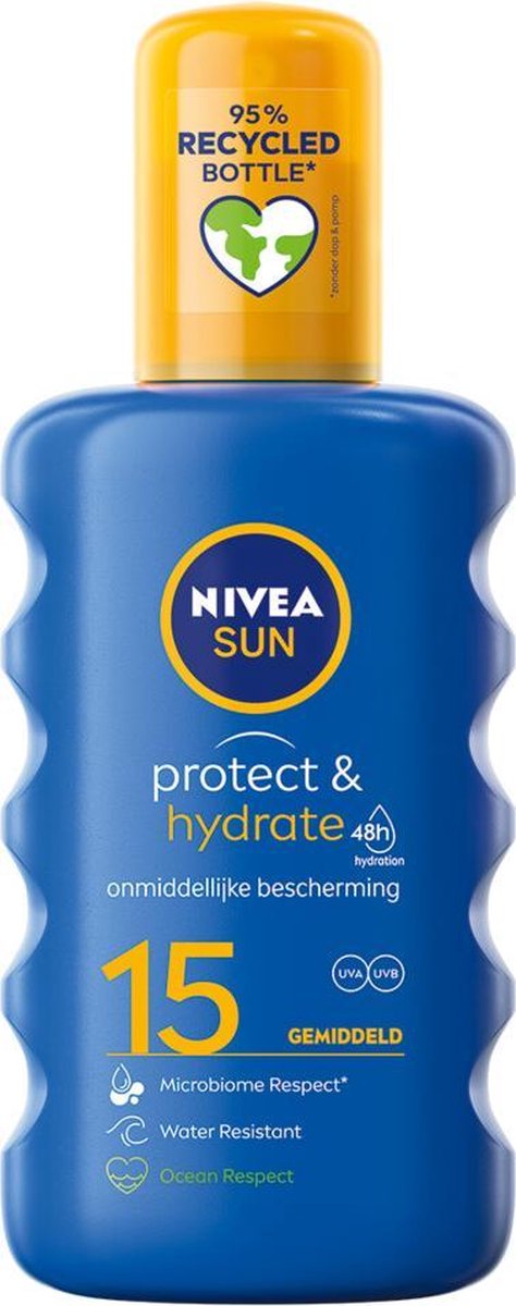 vriendschap Analytisch Ruim NIVEA SUN Protect & Hydrate Zonnespray SPF 15 - 200 ml | bol.com