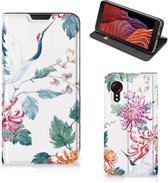 Wallet Bookcase Samsung Galaxy Xcover 5 Enterprise Edition | Samsung Xcover 5 Telefoonhoesje Bird Flowers