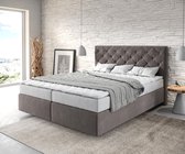 Boxspringbed Dream-Great microvezel khakibruin 160x200 met matras en topper