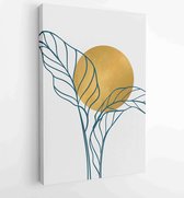 Botanical and gold abstract wall arts vector collection. 4 - Moderne schilderijen – Vertical – 1875717850 - 80*60 Vertical