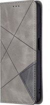 POCO M3 Hoesje - Mobigear - Rhombus Slim Serie - Kunstlederen Bookcase - Grijs - Hoesje Geschikt Voor POCO M3