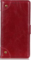 Oppo A74 5G Hoesje - Mobigear - Ranch Serie - Kunstlederen Bookcase - Bordeaux Rood - Hoesje Geschikt Voor Oppo A74 5G