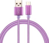 Mobigear Nylon USB-A naar USB-C Kabel 2 Meter - Paars