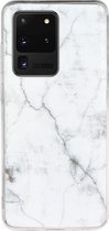 Samsung Galaxy S20 Ultra Hoesje - Mobigear - Marble Serie - TPU Backcover - Wit - Hoesje Geschikt Voor Samsung Galaxy S20 Ultra