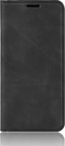 Huawei P40 Lite Hoesje - Mobigear - Retro Slim Serie - Kunstlederen Bookcase - Zwart - Hoesje Geschikt Voor Huawei P40 Lite