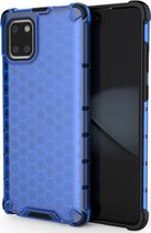 Samsung Galaxy Note 10 Lite Hoesje - Mobigear - Honeycomb Serie - Hard Kunststof Backcover - Blauw - Hoesje Geschikt Voor Samsung Galaxy Note 10 Lite