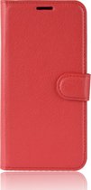 LG K50 Hoesje - Mobigear - Classic Serie - Kunstlederen Bookcase - Rood - Hoesje Geschikt Voor LG K50