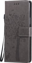 Sony Xperia L4 Hoesje - Mobigear - Tree Serie - Kunstlederen Bookcase - Grijs - Hoesje Geschikt Voor Sony Xperia L4