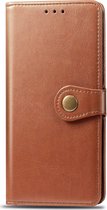 Xiaomi Redmi 9C Hoesje - Mobigear - Snap Button Serie - Kunstlederen Bookcase - Cognac - Hoesje Geschikt Voor Xiaomi Redmi 9C