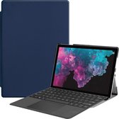 Microsoft Surface Pro 6 Hoes - Mobigear - Folio Serie - Kunstlederen Bookcase - Donkerblauw - Hoes Geschikt Voor Microsoft Surface Pro 6