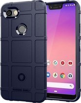 Google Pixel 3a XL Hoesje - Mobigear - Rugged Shield Serie - TPU Backcover - Blauw - Hoesje Geschikt Voor Google Pixel 3a XL