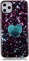 Apple iPhone 11 Pro Max Hoesje - Mobigear - Marble Serie - TPU Backcover - Green Love - Hoesje Geschikt Voor Apple iPhone 11 Pro Max