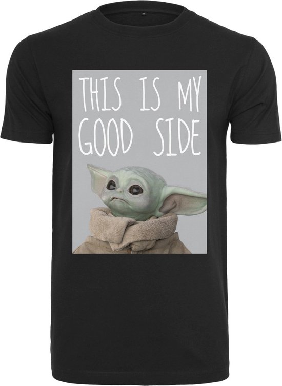 Urban Classics Star Wars Heren Tshirt Baby Yoda Good Side Zwart