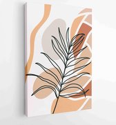 Botanical wall art vector set. Earth tone boho foliage line art drawing with abstract shape 3 - Moderne schilderijen – Vertical – 1887340195 - 40-30 Vertical