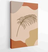 Botanical wall art vector set. Earth tone boho foliage line art drawing with abstract shape. 3 - Moderne schilderijen – Vertical – 1866300553 - 40-30 Vertical
