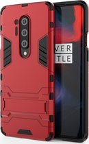OnePlus 8 Pro Hoesje - Mobigear - Armor Stand Serie - Hard Kunststof Backcover - Rood - Hoesje Geschikt Voor OnePlus 8 Pro