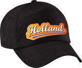 Holland supporter cap / pet - zwart - kinderen - EK / WK / Koningsdag - Nederland supporter petje / kleding