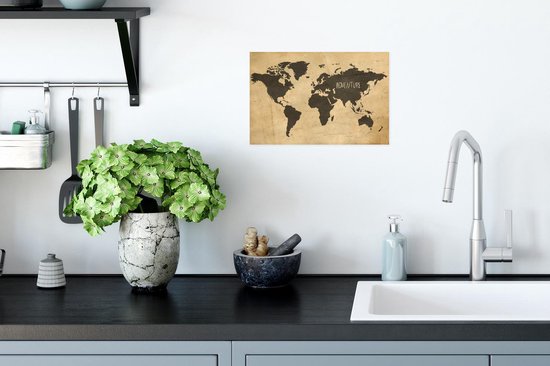 Vintage du monde vintage avec le mot aventure 30x20 cm