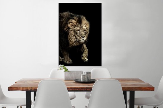 Affiche avec cadre Profil - Lion - Sauvage - 80x120 cm