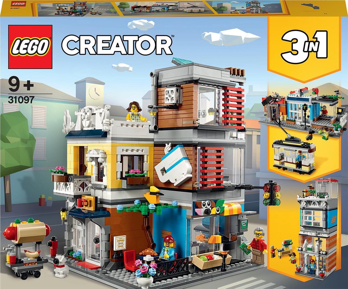 LEGO Creator Woonhuis, Dierenwinkel & Café - 31097 | bol.com