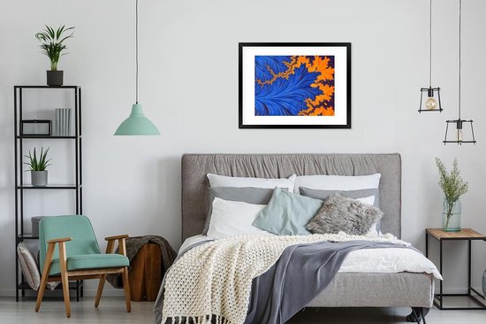 Fotolijst incl. Poster - Bladeren - Kunst - Psychedelisch - 80x60 cm - Posterlijst