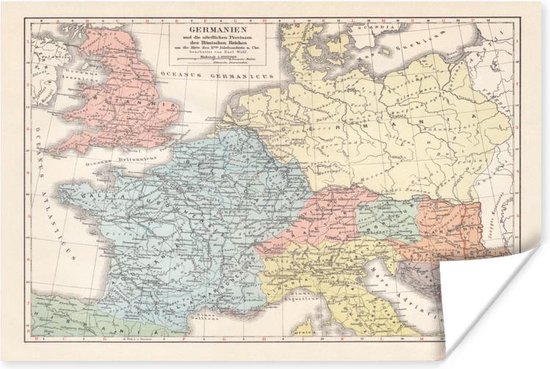 Carte de la Germania et des provinces du nord de l'Empire romain