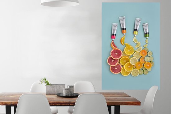 Nature morte de fruits de tubes de peinture poster papier 80x120 cm - Tirage photo sur Poster (décoration murale salon / chambre)
