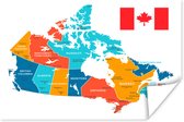 Une illustration du Canada avec des provinces colorées affiche 40x30 cm - petit - Tirage photo sur Poster (décoration murale salon / chambre)