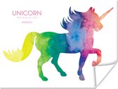 Poster Een illustratie van een eenhoorn in regenboog kleuren - Meisjes - Kinderen - Kids - 160x120 cm XXL