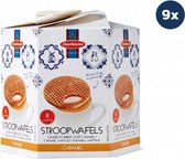 Daelmans Stroopwafels - Doos met 9 hexa doosjes - 230 gram per hexa doosje - 8 Stroopwafels per hexa doosje (72 Koeken)