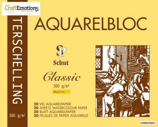 Hartem Aquarelblok met 30 verlijmde vellen, gewicht 300 g/m², formaat A3 (29,7 x 42 cm