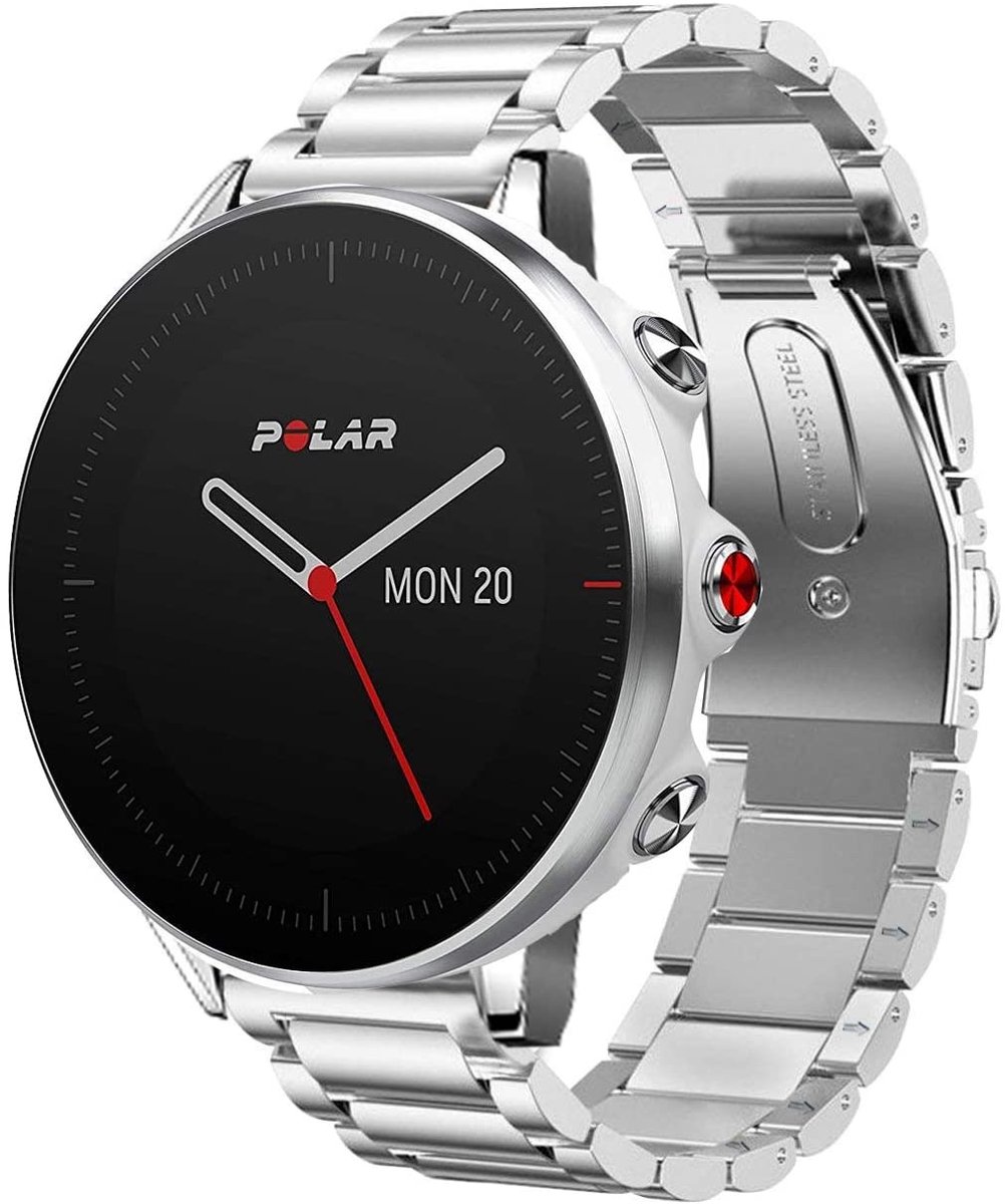 Geschikt voor Polar Vantage M stalen band - zilver - 46mm