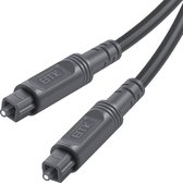 By Qubix ETK Digital Toslink Optical kabel 10 meter - toslink audio male to male - Optische kabel - Grijs audiokabel soundbar