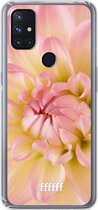 6F hoesje - geschikt voor OnePlus Nord N10 5G -  Transparant TPU Case - Pink Petals #ffffff