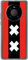 6F hoesje - geschikt voor Huawei P40 Pro -  Transparant TPU Case - Amsterdamse vlag #ffffff