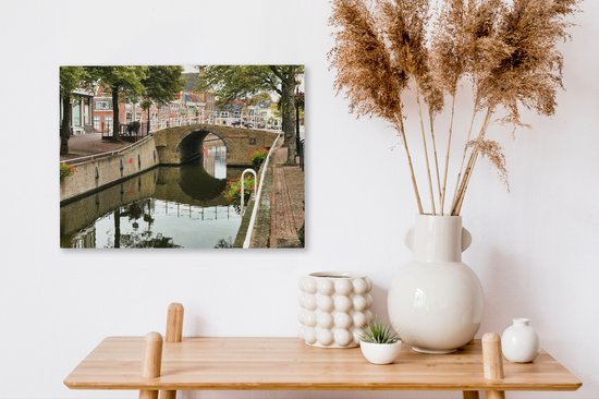 Pont sur un canal à Harlingen en Frise 40x30 cm - petit - Tirage photo sur toile (Décoration murale salon / chambre)