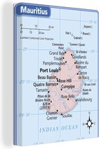 Une illustration de l'île Maurice avec une boussole 30x40 cm - petit - Tirage photo sur toile (Décoration murale salon / chambre)