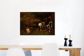 Canvas Schilderij Jachthonden met dode haas - Schilderij van Gustave Courbet - 60x40 cm - Wanddecoratie