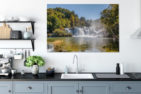 La zone boisée du parc national de Krka en Croatie Toile 140x90 cm - Tirage photo sur toile (Décoration murale salon / chambre)