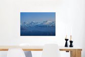 Canvas Schilderij Panorama van besneeuwde bergtoppen in het Nationaal park Sierra Nevada in de VS - 60x40 cm - Wanddecoratie