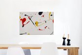 Canvas Schilderij Kunstwerk van kleurrijke druppels verf - 90x60 cm - Wanddecoratie