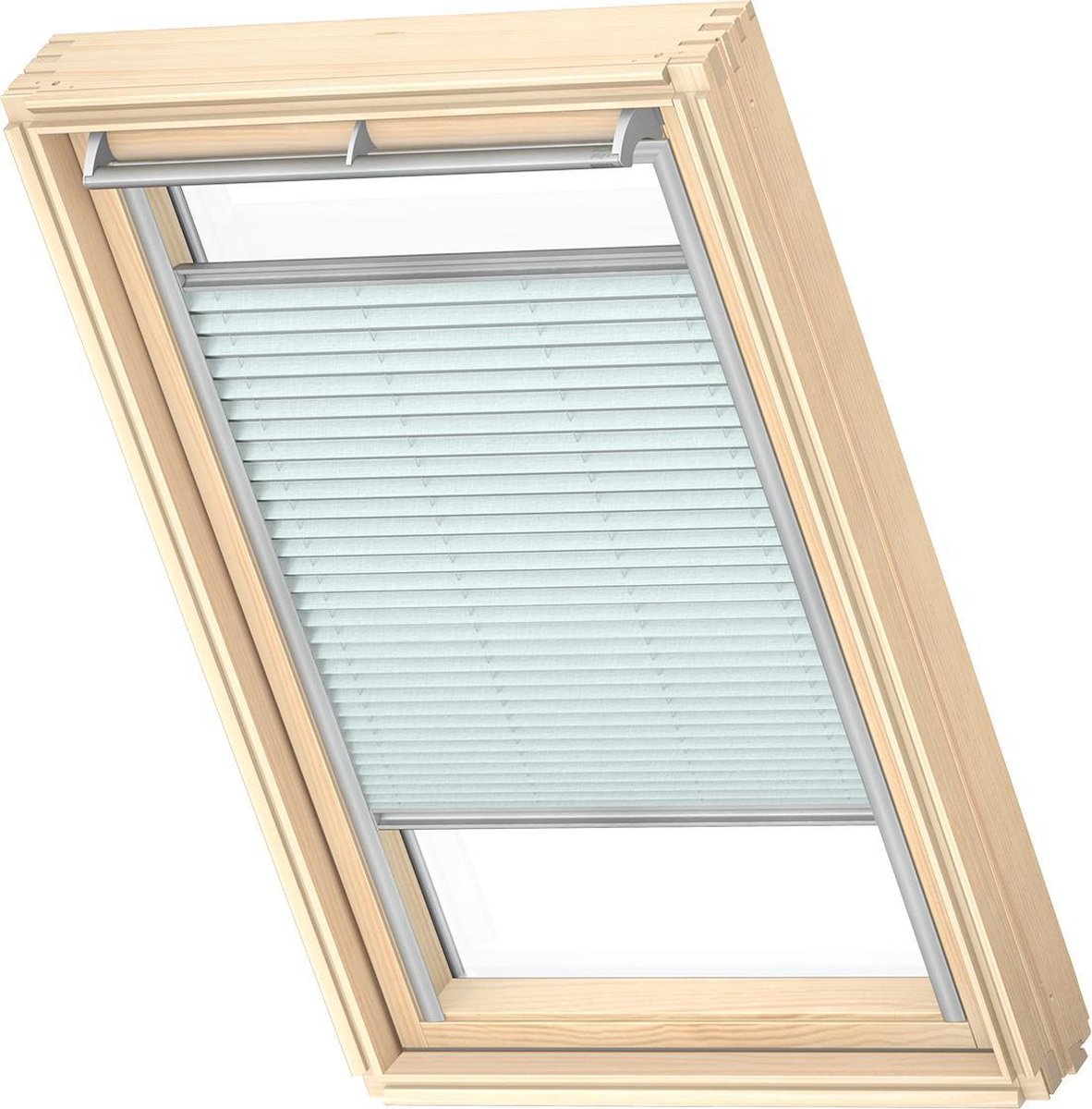 VELUX Origineel Plisségordijn (FHL), Zilveren Kozijn, CK02, Soft Blue