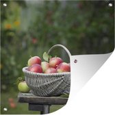 Tuinposters Appel - Fruit - Mand - 50x50 cm - Tuindoek - Buitenposter