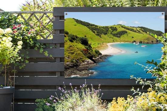Vue aérienne de la Baie des Îles en Nouvelle-Zélande Affiche de jardin 120x80 cm - Toile de jardin / Toile d'extérieur / Peintures d'extérieur (décoration de jardin)