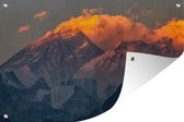 Muurdecoratie Ondergaande zon Mount Everest in Nepal. - 180x120 cm - Tuinposter - Tuindoek - Buitenposter