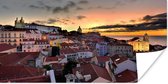 Poster Portas do Sol bij zonsopgang in Alfama bij het Portugese Lissabon - 80x40 cm