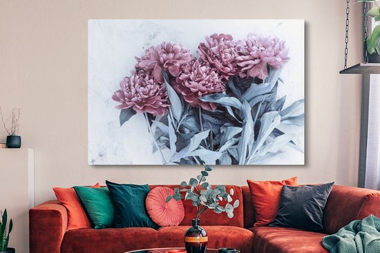 Peintures sur Toile - Pivoines de Bourgogne - 150x100 cm - Décoration murale