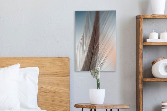 Tableau sur Toile Gros Plan d'une Plume - 20x30 cm - Décoration murale