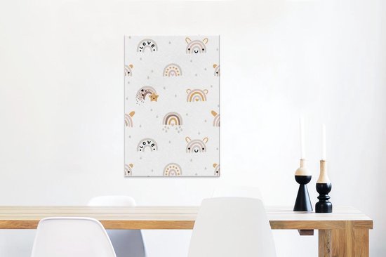 Motif enfant avec de jolis arcs-en-ciel 60x90 cm - Tirage photo sur toile (Décoration murale salon / chambre)