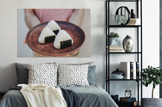 Peintures sur toile - Onigiri - Assiette - Japon - 140x90 cm - Décoration murale